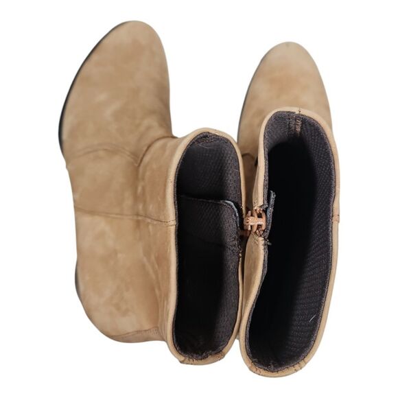 Ecco Soft Tan Suede Stacked Heal Almond Toe Size 8 / 8.5 - Picture 8 of 9